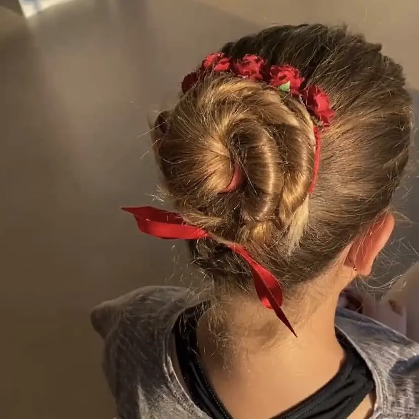 A ballet bun correctly made for a ballet dancer's hair at Cavod Performing Arts in Manheim, PA.