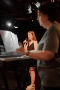 A vocal technique student performing at Cavod Performing Arts.