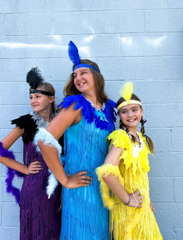 Costumed members of Cavod's portrayal of the Suessical Jr. Camp play.