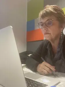 Cavod's founder Connie Dienner taking a personal growth online class.