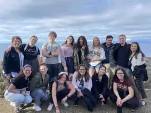 Teens from Cavod Academy taking a picture while on a missions trip in Capetown, South Africa.