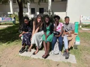 Cavod members taking a picture with locals from Capetown while on a missions trip.