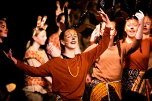 Members of Cavod Academy performing Lion King Junior the musical.