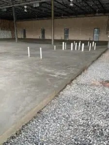 Cement being poured at Cavod Performing Arts' new Manheim location.