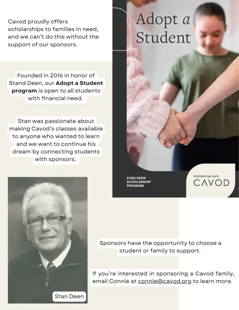 Cavod Performing Arts' Adopt A Student Program
