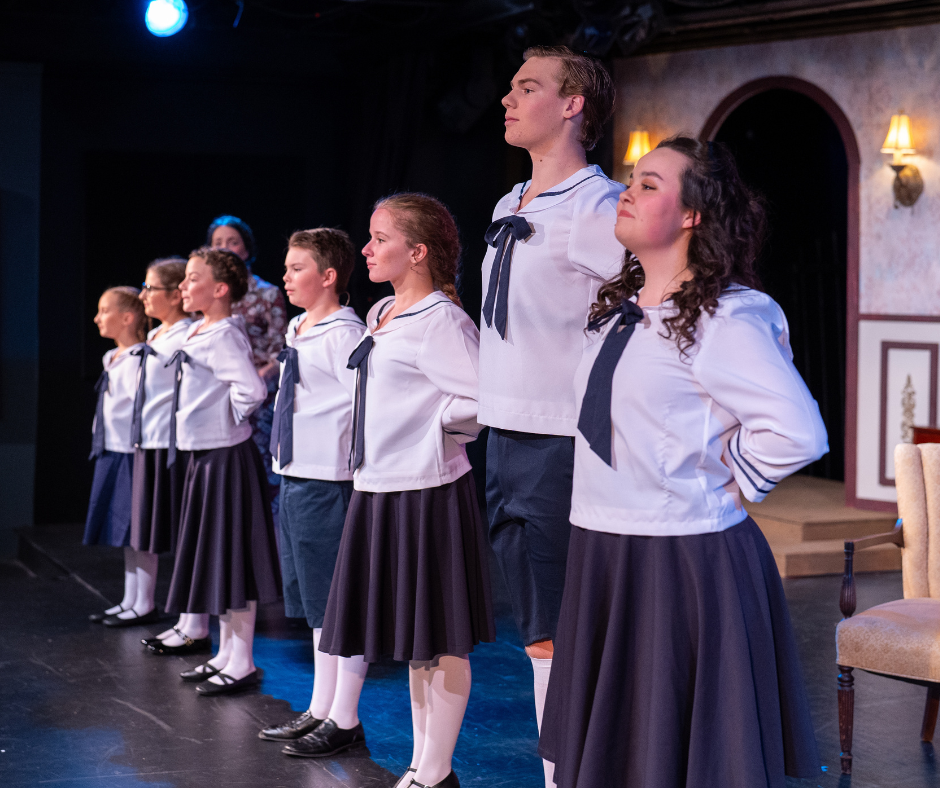 Cavod students portraying the Von Trapp family during Cavod Performing Arts' 2023 production of The Sound of Music 