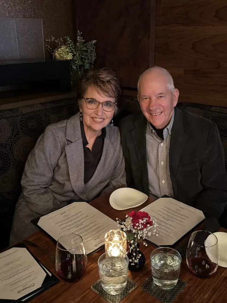 Cavod's Executive Director Connie Dienner and her husband eating at Citronnelles in Lancaster, PA