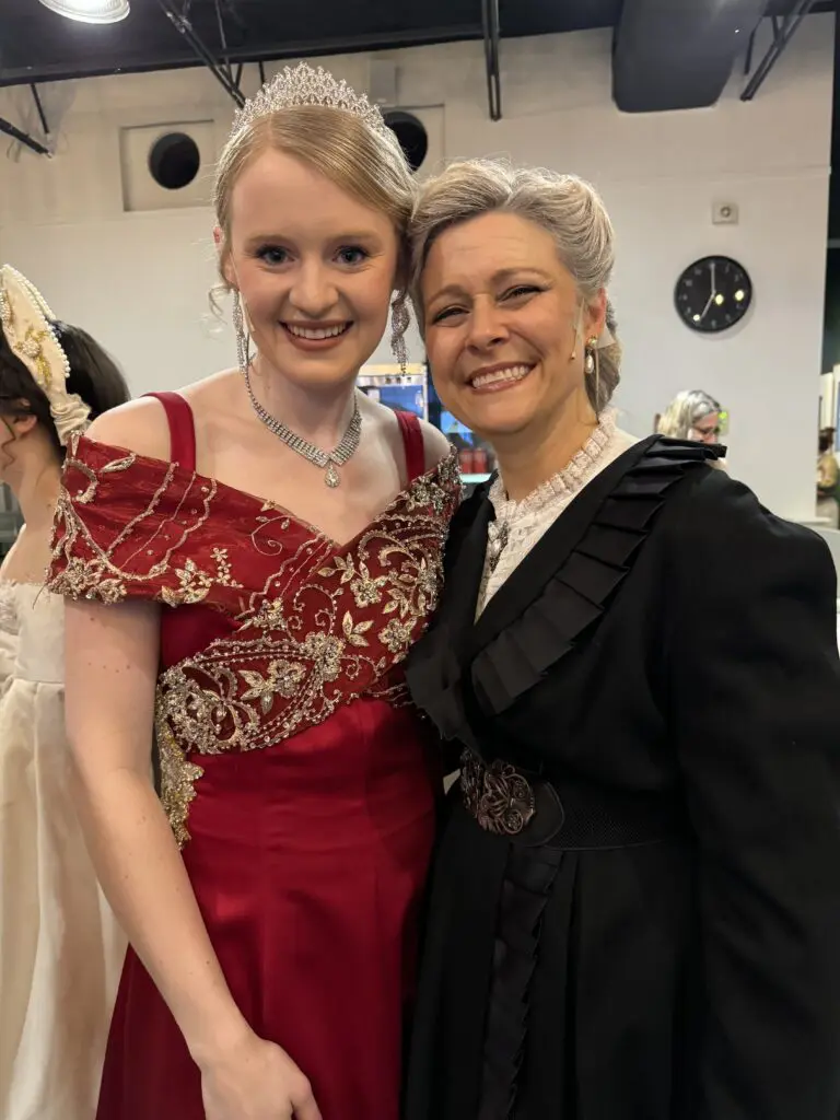 Joy Schaeffer & Amanda Lewis who played Nana & Anastasia in Cavod Theatre's 2024 production of Anastasia.