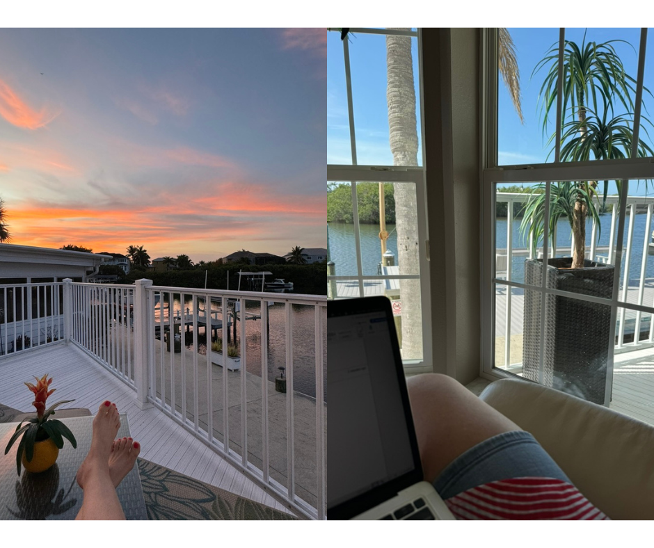 People sitting and enjoying the view in Sarasota, Florida