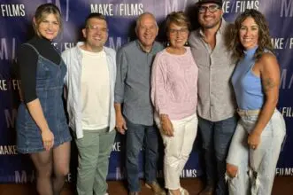 Connie Dienner with family at Make Films' film festival