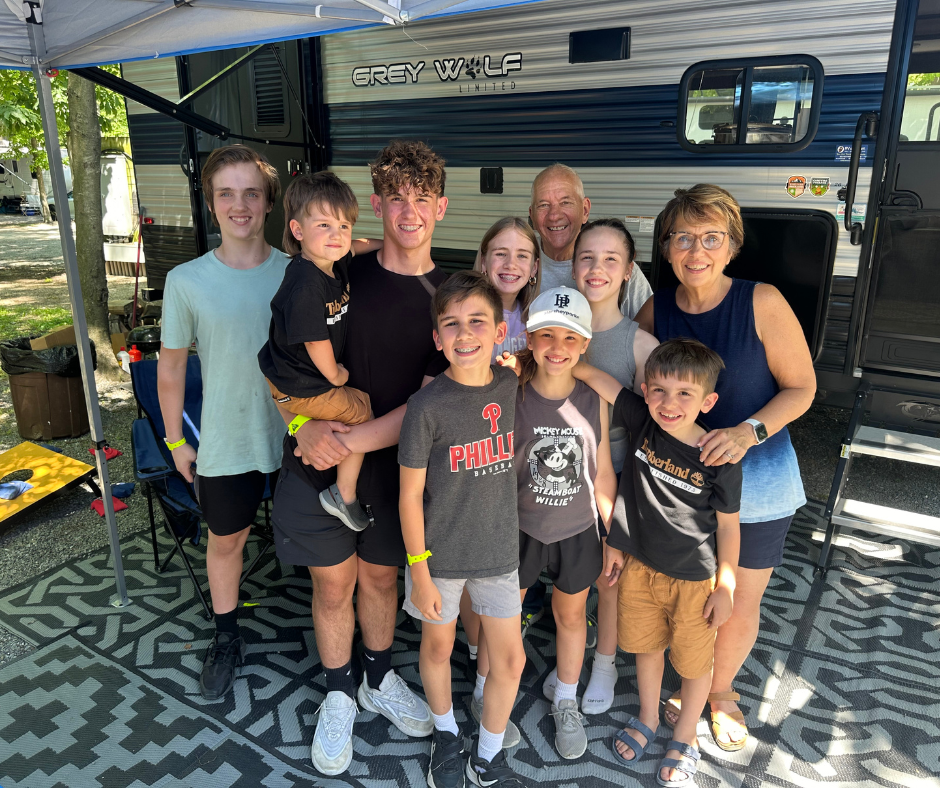 Connie Dienner camping with her family