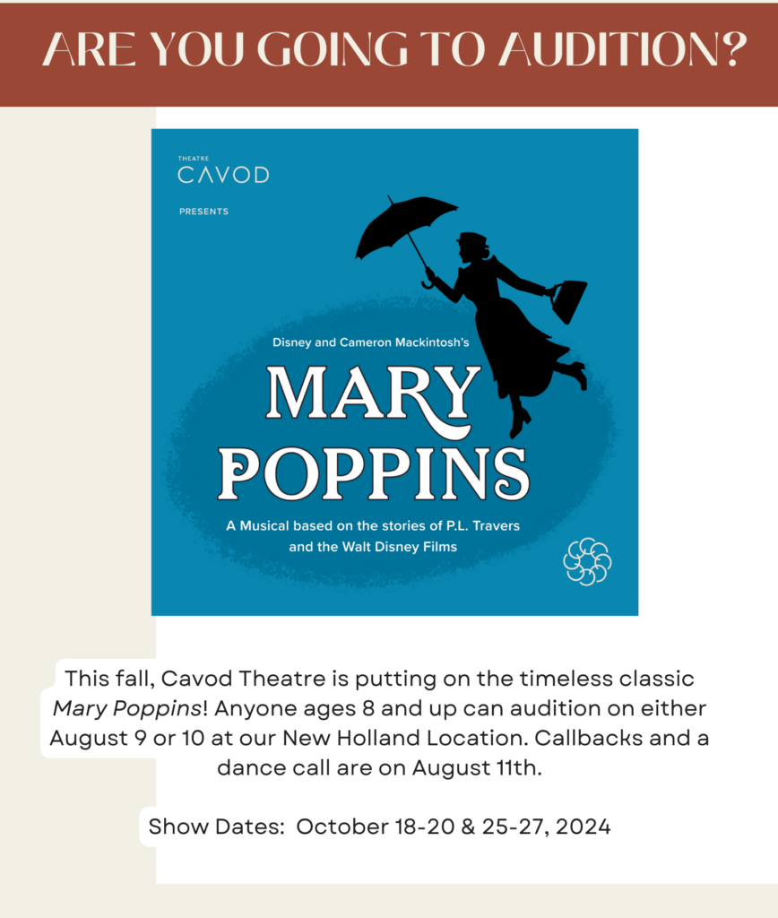 A flyer for Cavod Theatre's fall 2024 production of Mary Poppins