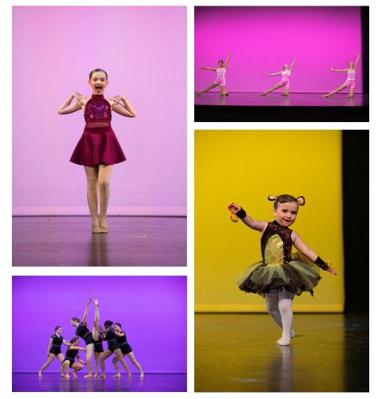 A collage of young dancers performing during Cavod's 2024 Spring Dance Concert