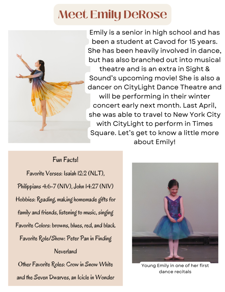 Facts about Emily DeRose at Cavod.