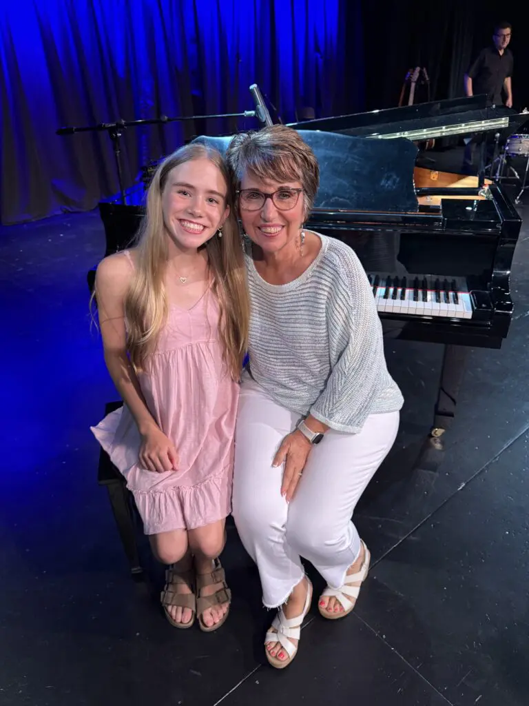 Connie and granddaughter at Cavod Theatre