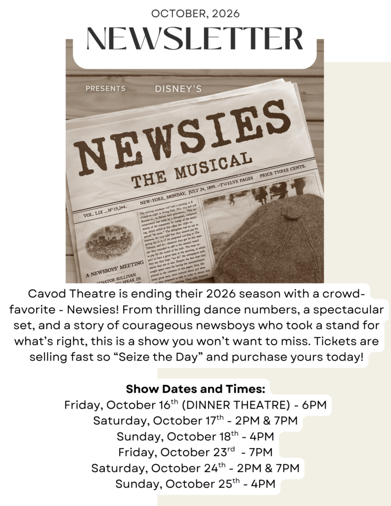 October Newsletter | Cavod Performing Arts