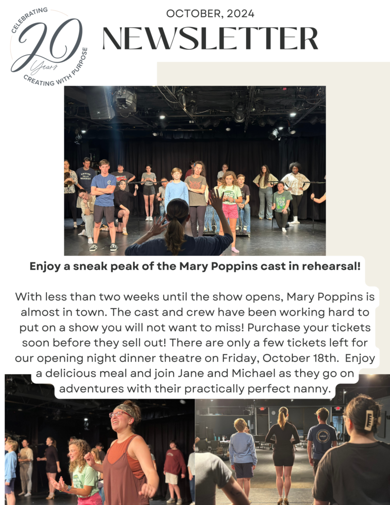 A poster highlighting Cavod Performing Arts' upcoming Cavod Theatre fall 2024 production of Mary Poppins
